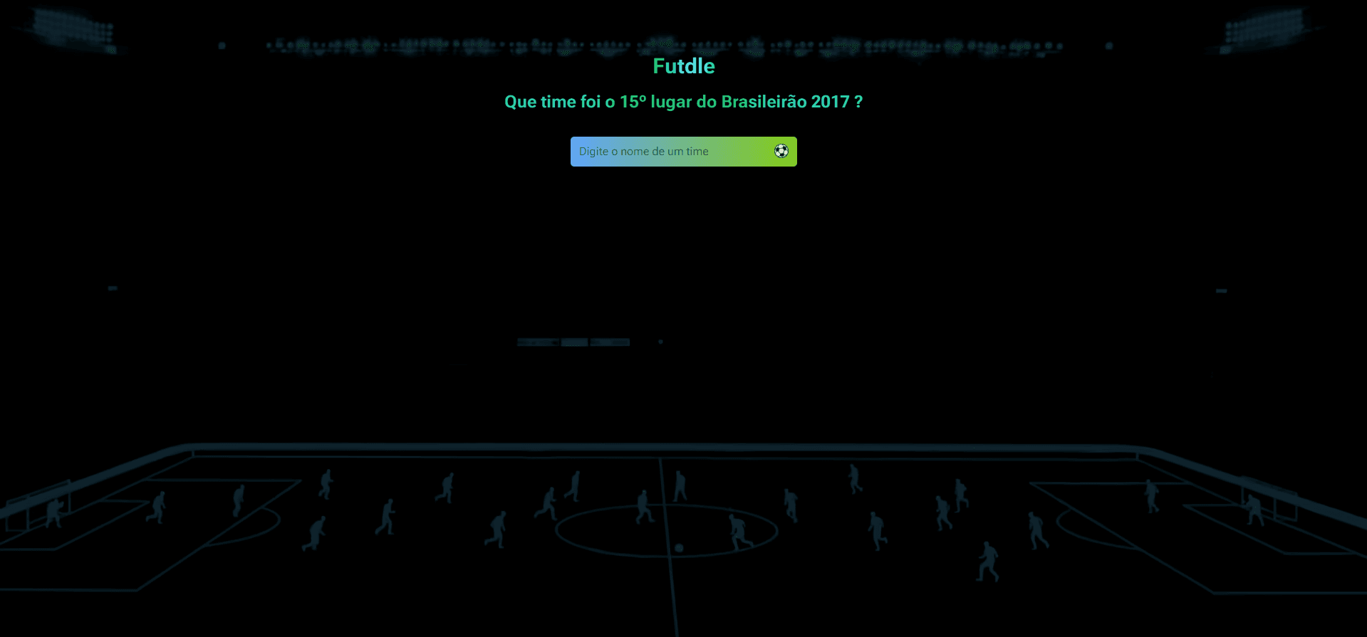 Página inicial do Futdle