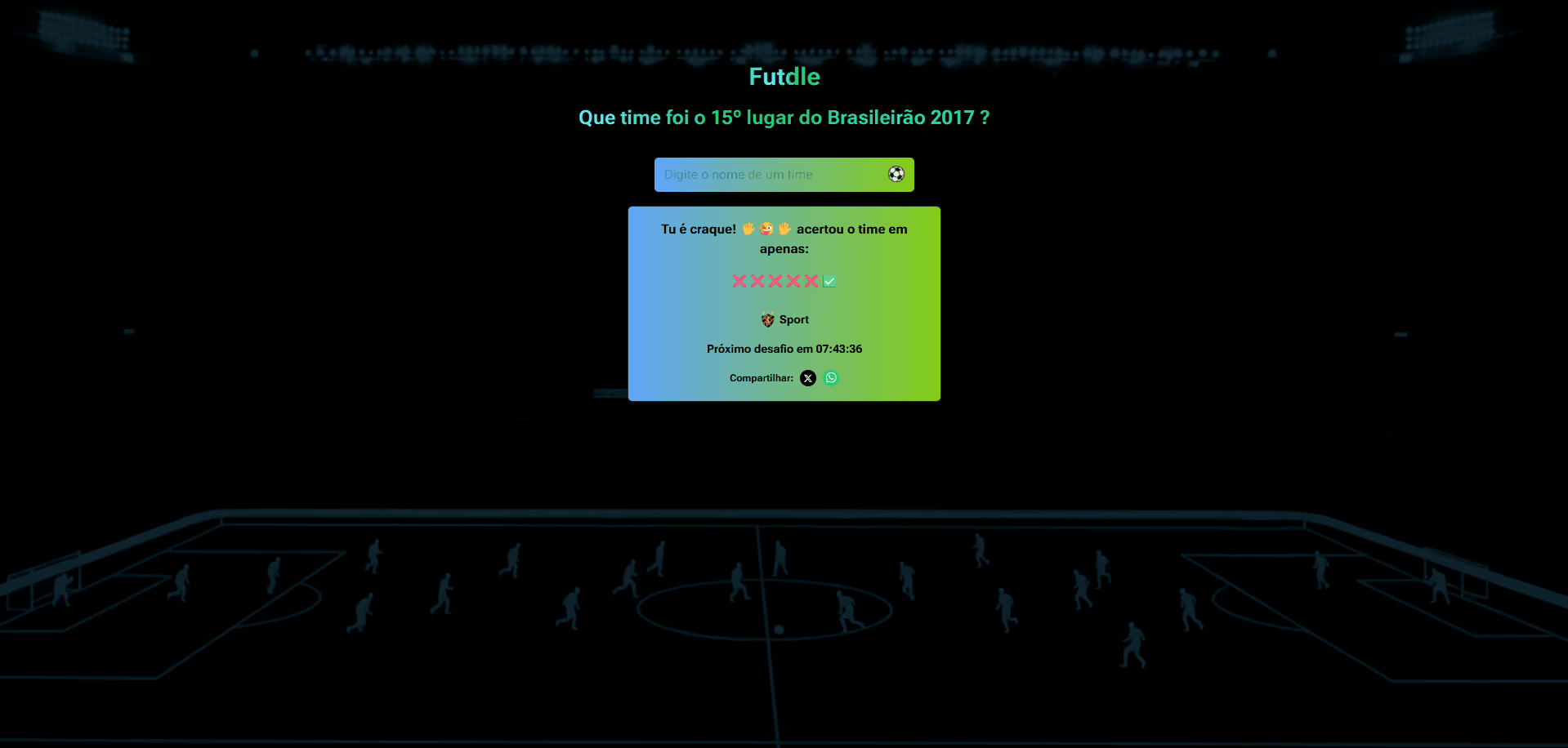 Gameplay do Futdle